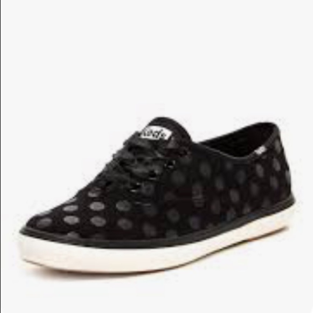 KEDS Canvas Polka Dot Sneakers Running Shoes Oxford Lace Up Flats Monochrome 7.5